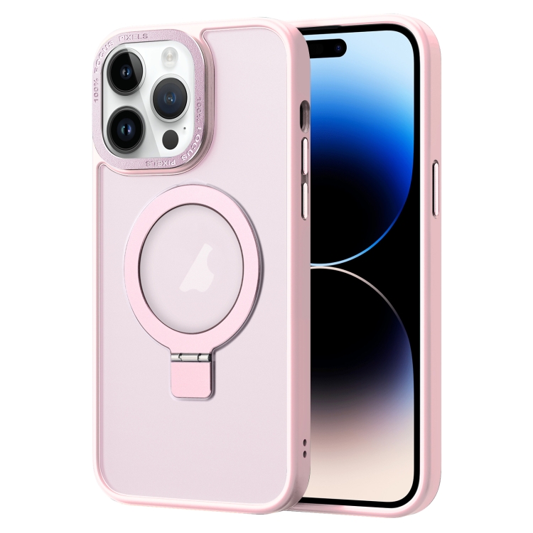 Para iPhone 13 Skin Feel TPU + PC MagSafe Funda magnética para teléfono  (rosa transparente)