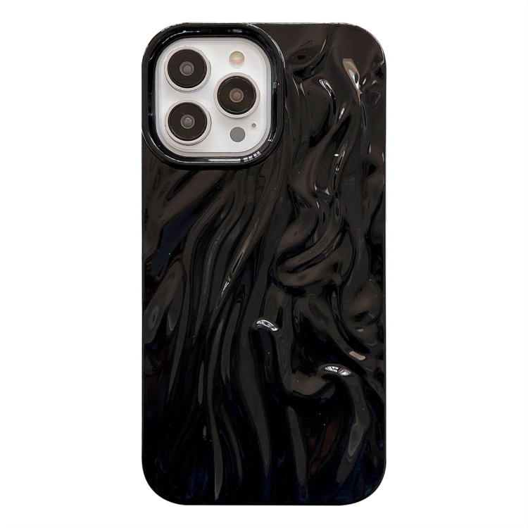 For iPhone 11 Shiny Wrinkle Phone Case Black