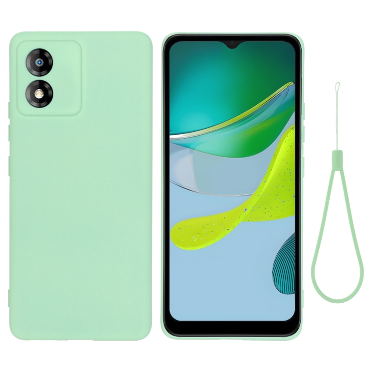 Para Motorola Moto E13 Pure Color Liquid Silicone Funda para teléfono a  prueba de golpes (Verde)