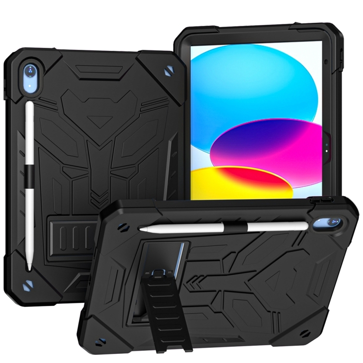 Pour iPad 10e génération 10.9 2022 Silicone antichoc + étui de protection  PC (noir + bleu