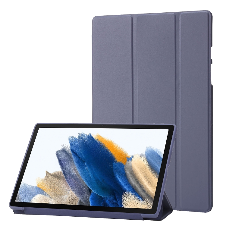 Per Huawei MatePad SE Custodia per tablet in pelle TPU trasparente  pieghevole a 3 pieghe con slot per penna (blu ghiaccio)