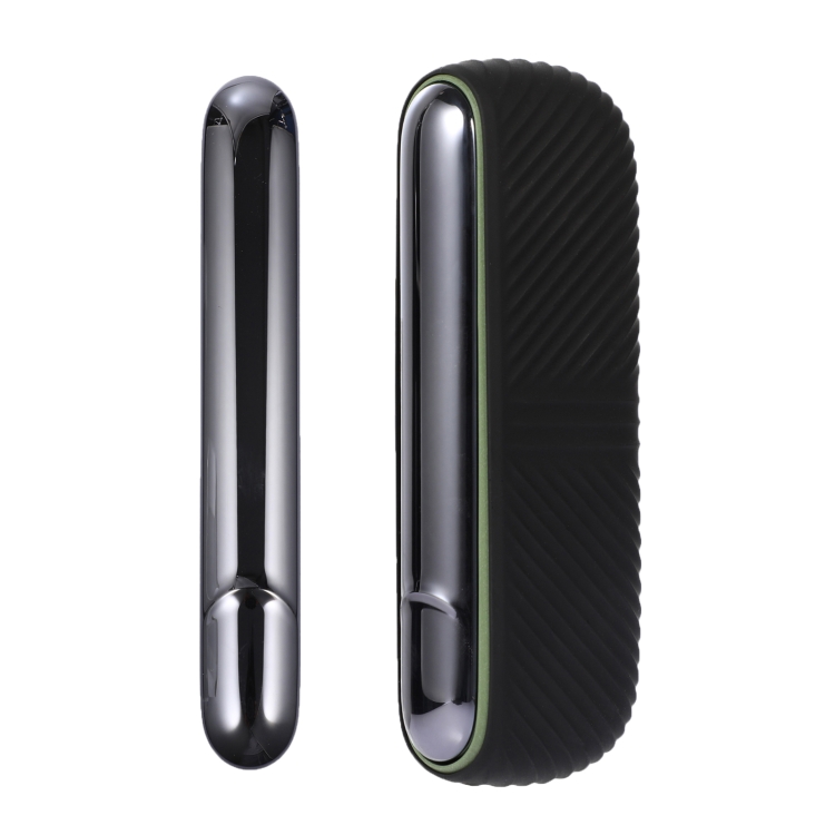For IQOS ILUMA Silicone Electronic Cigarette Case Charging Compartment With  Side Cover(Black)