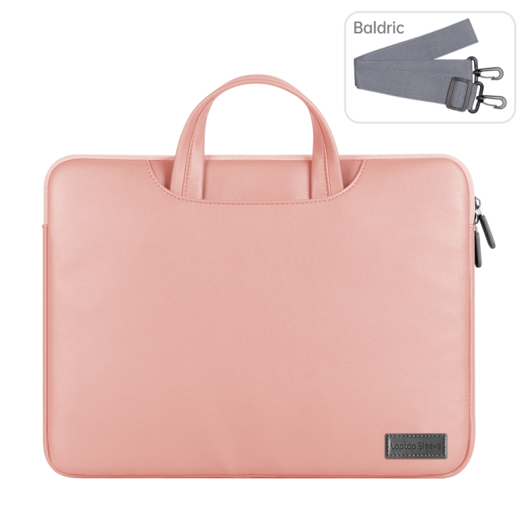 Waterproof PU Laptop Bag Inner Bag, Size15 inch(Rose Gold)