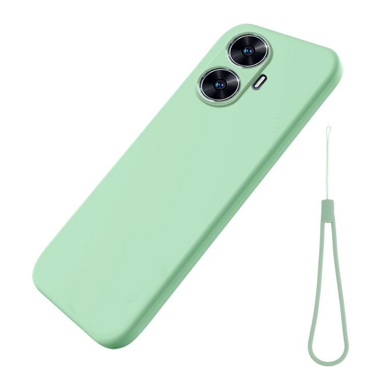 Para Realme C55 Pure Color Liquid Silicone Funda para teléfono a prueba de  golpes (Verde)