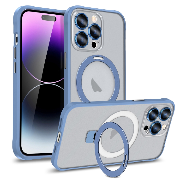 Funda MagSafe transparente y metal iPhone X / Xs (azul)