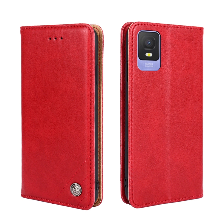 For TCL 403 Zipper Bag Leather Phone Case(Red)