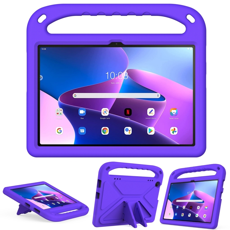 Pour Lenovo Tab M10 3rd Gen Handle EVA Housse antichoc pour tablette avec  support (Violet)