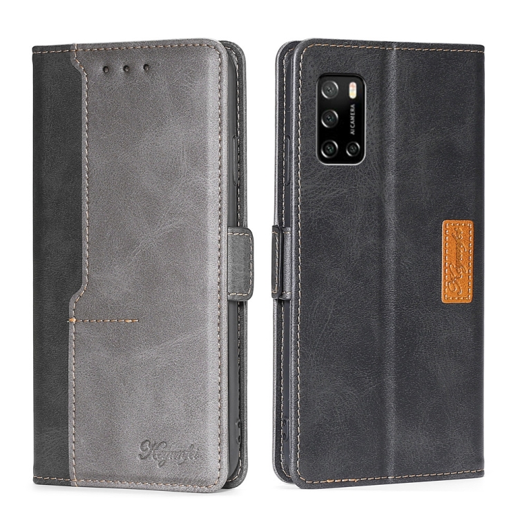 For Rakuten Big S Contrast Color Side Buckle Leather Phone Case