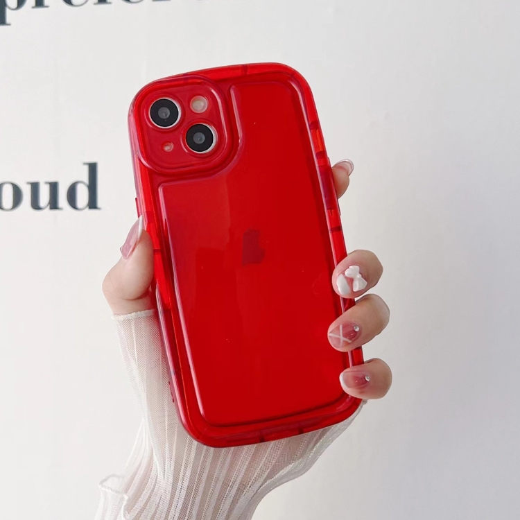 For iPhone 14 Plus Fat Man Airbag Clear TPU Phone Case Red