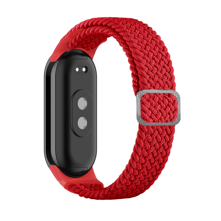 Para Xiaomi Mi Band 8 Banda de reloj de elasticidad trenzada de nailon  ajustable (Rojo)