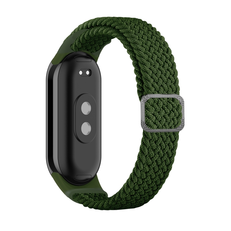 Para Xiaomi Mi Band 8 Banda de reloj de elasticidad trenzada de nailon  ajustable (verde)