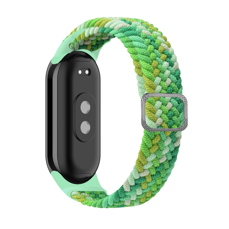 Para Xiaomi Mi Band 8 Banda de reloj de elasticidad trenzada de nailon  ajustable (verde)