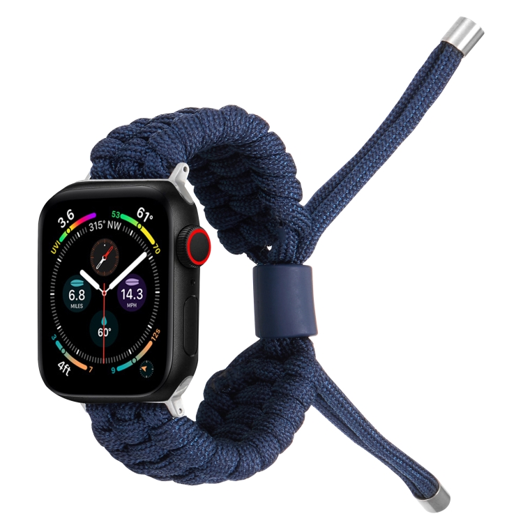 Stretch Plain Silicone Bean Watch Band For Apple Watch 3 42mm(Navy