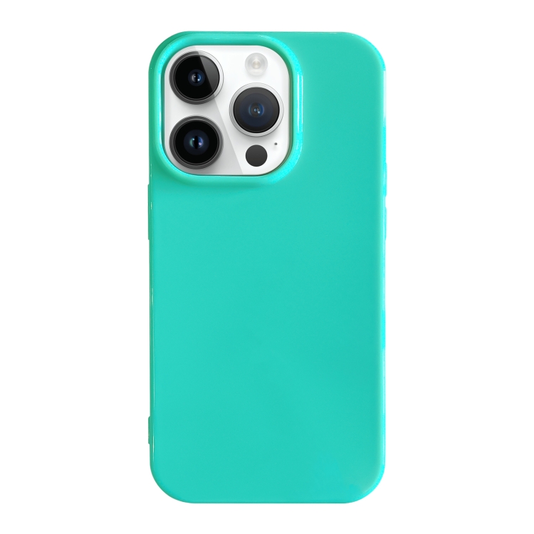 For iPhone 14 Pro Max Shockproof Solid Color TPU Phone Case(Glacier Green)