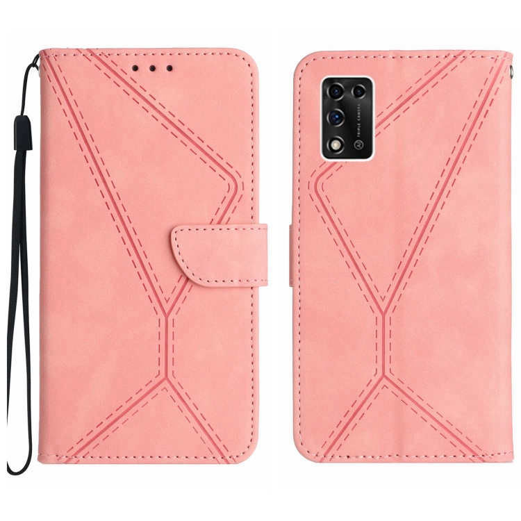 For ZTE Libero 5G II Stitching Embossed Leather Phone Case(Pink)