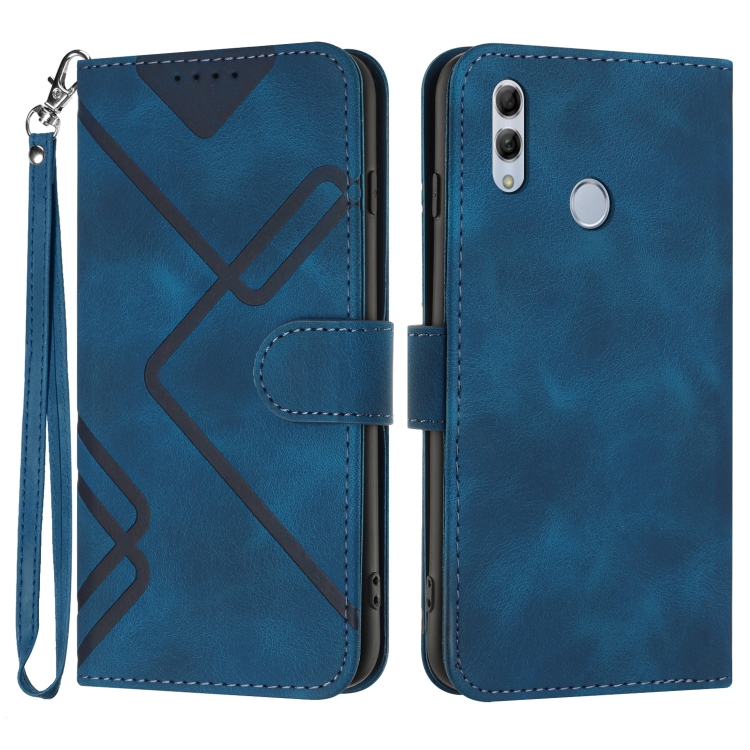 For Huawei P smart 2019/nova lite 3 Line Pattern Skin Feel Leather Phone  Case(Royal