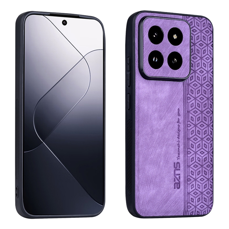 For Xiaomi 14 Pro AZNS 3D Embossed Skin Feel Phone Case Purple