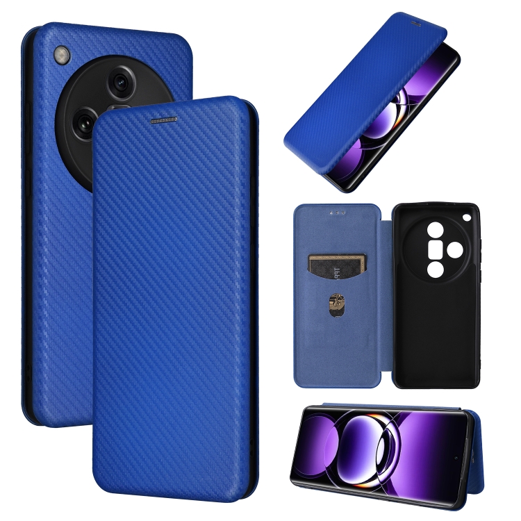 BaiFu Coque Pour Oppo Reno 10x Zoom Housse De Téléphone En Fibre De Carbone Cas De Téléphone En Verre Étui Pour Oppo Reno 10x Zoom (Bleu