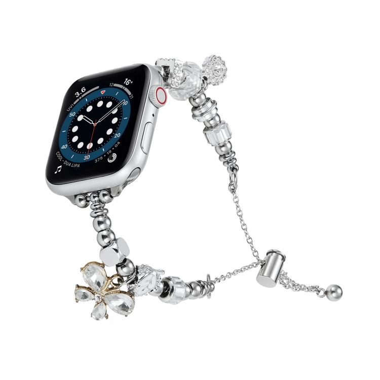 Women Elegance Pearl Gemstones Leather Strap For Apple Watch 41mm 45mm Watch  Bracelet Straps For Apple Watch 7 6 5 - Buy Women Elegance Pearl Gemstones Leather  Strap For Apple Watch 41mm