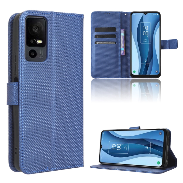 For TCL 40 XE 5G Diamond Texture Leather Phone Case Blue