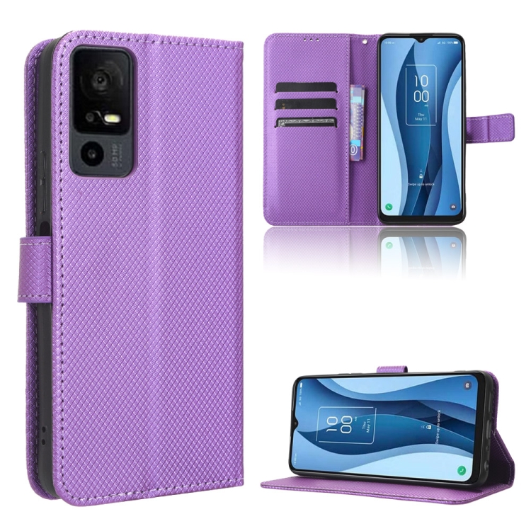 For TCL 40 XL Diamond Texture Leather Phone Case Purple