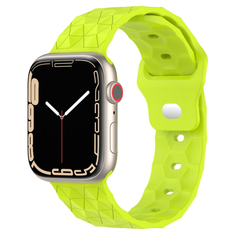 Football Texture Silicone Watch Band For Apple Watch 3 42mm(Limes