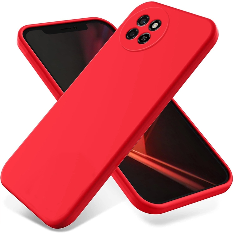 For itel S23 4G Pure Color Liquid Silicone Shockproof Phone Case Red