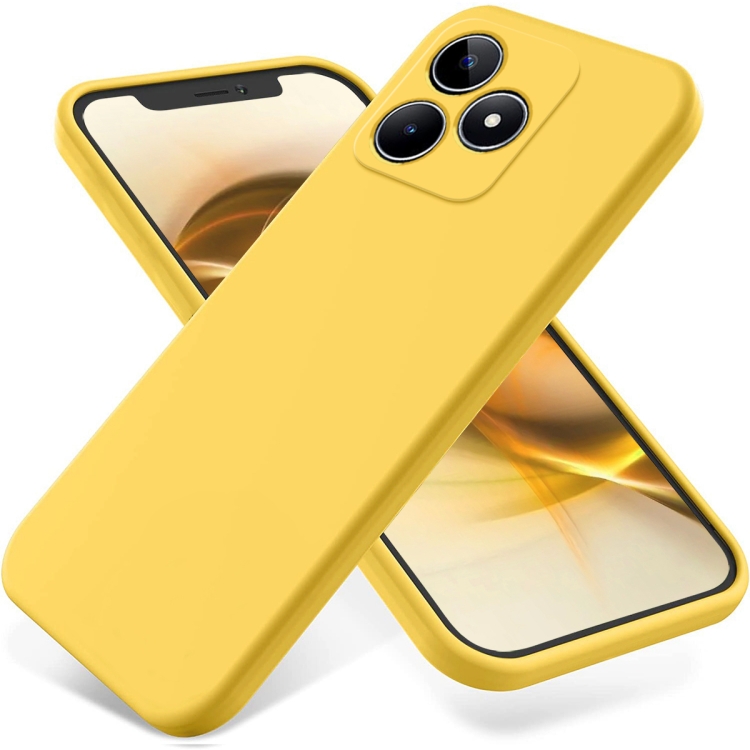 Pour Realme C53 / Narzo N53 Coque de téléphone antichoc en silicone liquide  de couleur pure (jaune)