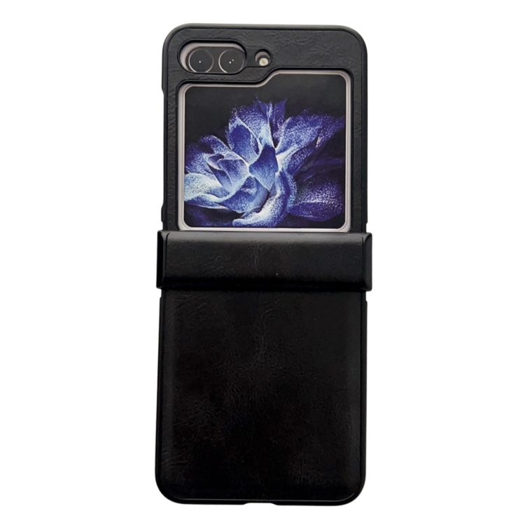 15% OFF by SUNSKY COUPON CODE: EDA0056784 for For Samsung Galaxy Z Flip5 Integrated Crazy Horse Texture Leather Shockproof Phone Case(Black)