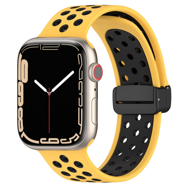 Für Apple Watch 2 38mm Magnetschnalle Silikon-Uhrenarmband (Gelb