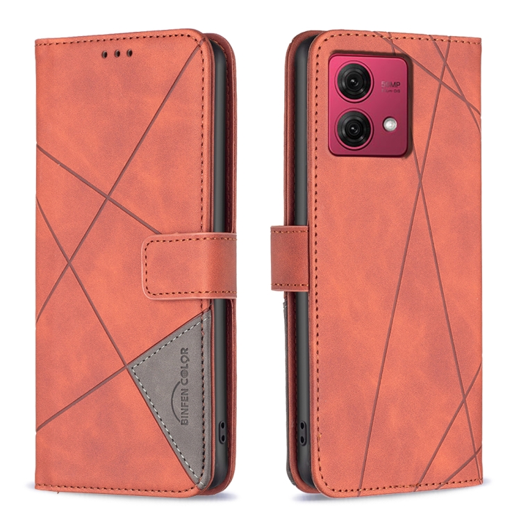 Para Motorola Moto G84 5G Funda para teléfono de cuero con textura de rombo  y hebilla