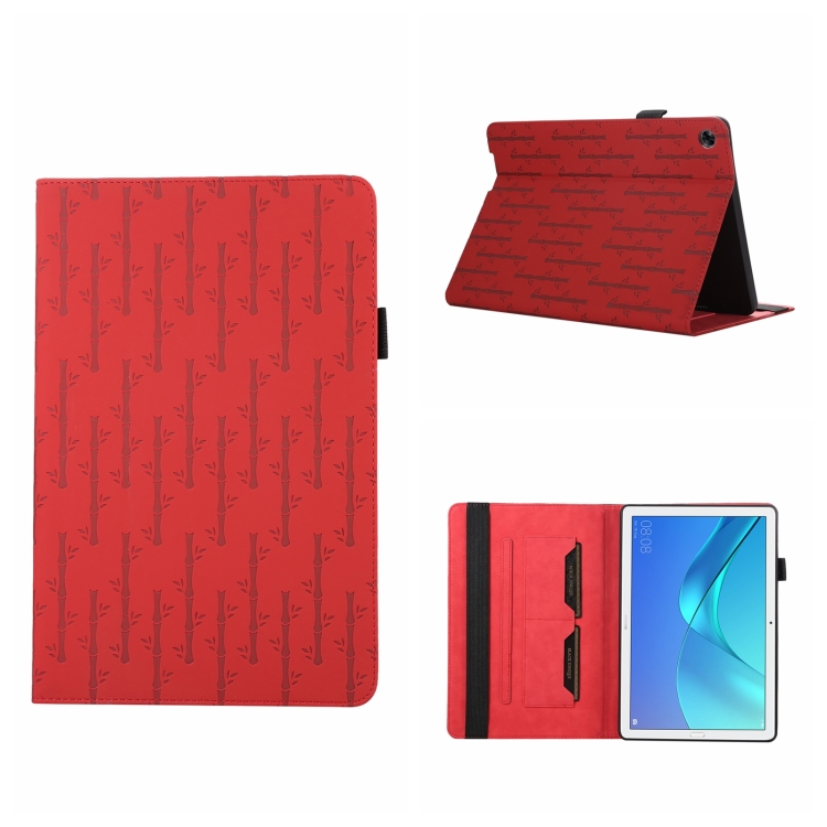 Per Huawei MediaPad M5 10 Pro Custodia per tablet in pelle modello Lucky  Bamboo (rosso)