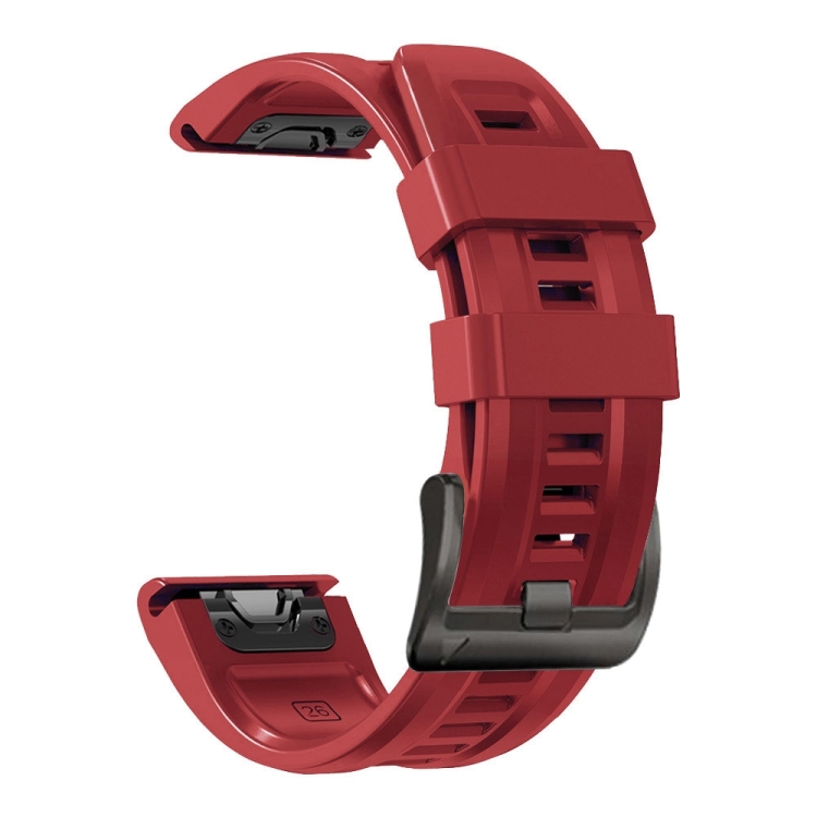For Garmin Fenix 7 / 7 Pro / 6 / 6 Pro QuickFit 22mm Watch Band Dual Color  Silicone Strap - Black+Red Wholesale