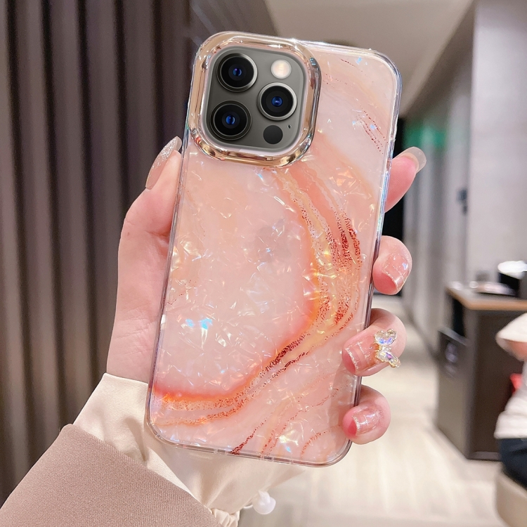 Pour iPhone 12 Pro Coque de téléphone en TPU Crystal Ripple coloré (Rose  Orange)