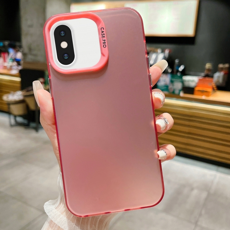 For iPhone 12 Pro Max IMD Colorful Gradient Acrylic Phone Case(Pink)