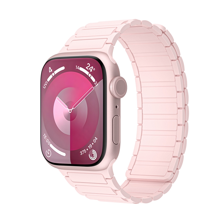 For Apple Watch Series 6 44mm Magnetic Loop Silicone Watch Band Pink