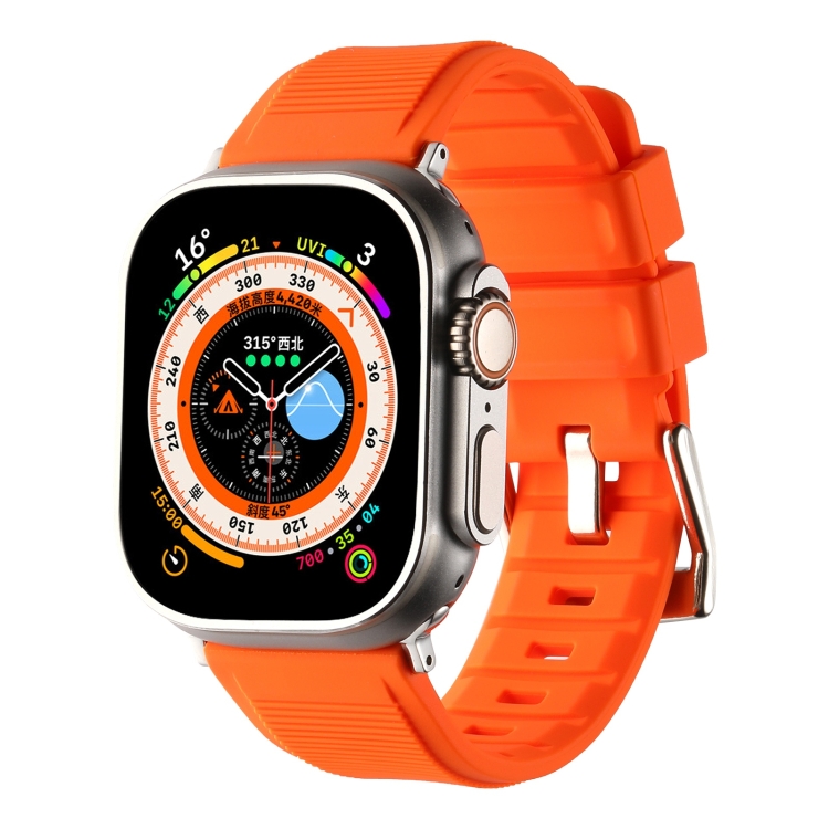 For Apple Watch 5 40mm Double Ring Silicone Watch Band(Orange)