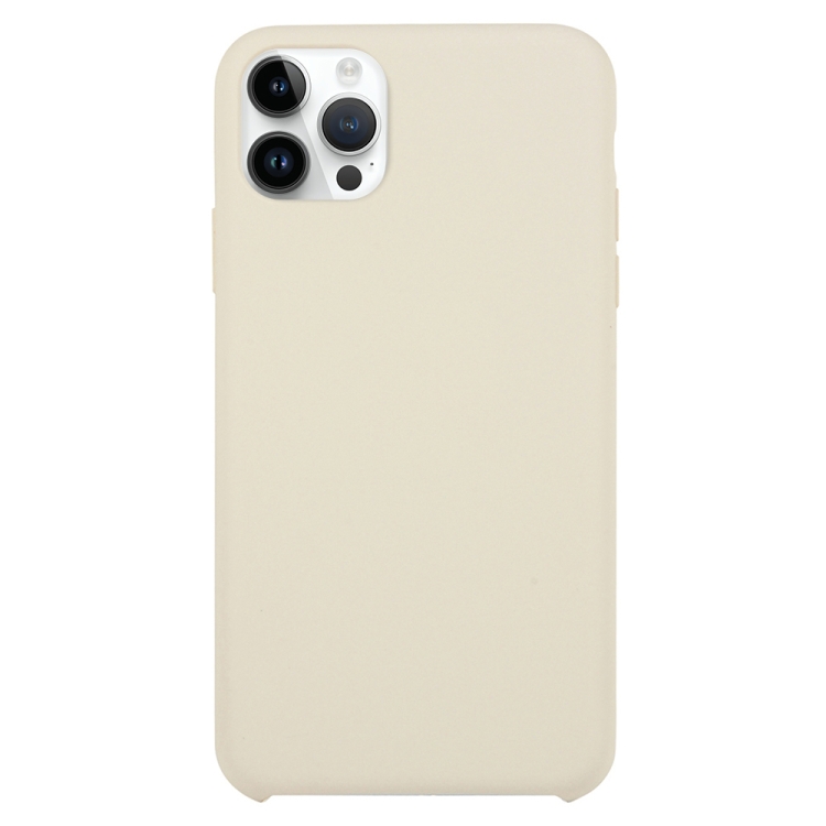 Solid Silicone Phone Case For iPhone 15 Pro Max Beige