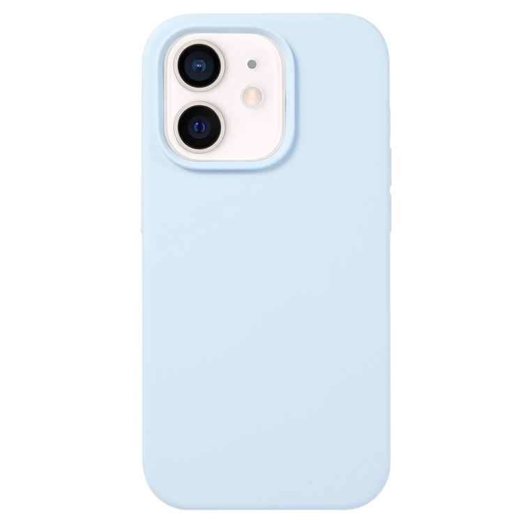 Custodia per telefono in silicone liquido per iPhone 12 mini (blu cielo)