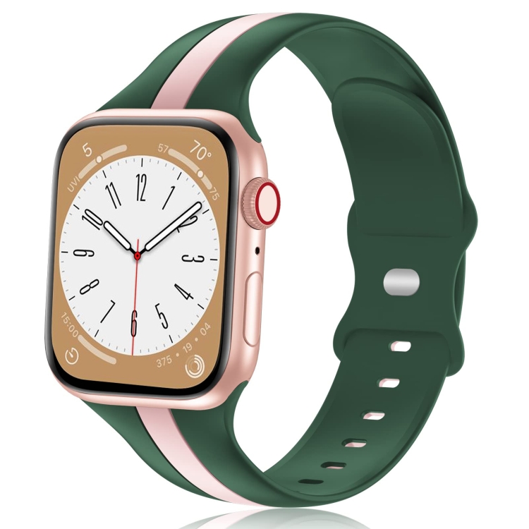 Para Apple Watch Series 9 41mm Faixa de relógio de silicone de cor dupla  com contraste (