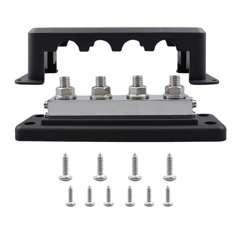 Fuses & Fuse Boxes RV 600A High Current Busbar 4way Straight M10 Wiring Studs(Black) for sale