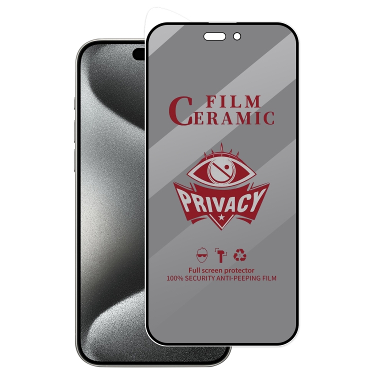 Para iPhone 15 Pro Max Película cerámica de privacidad de
