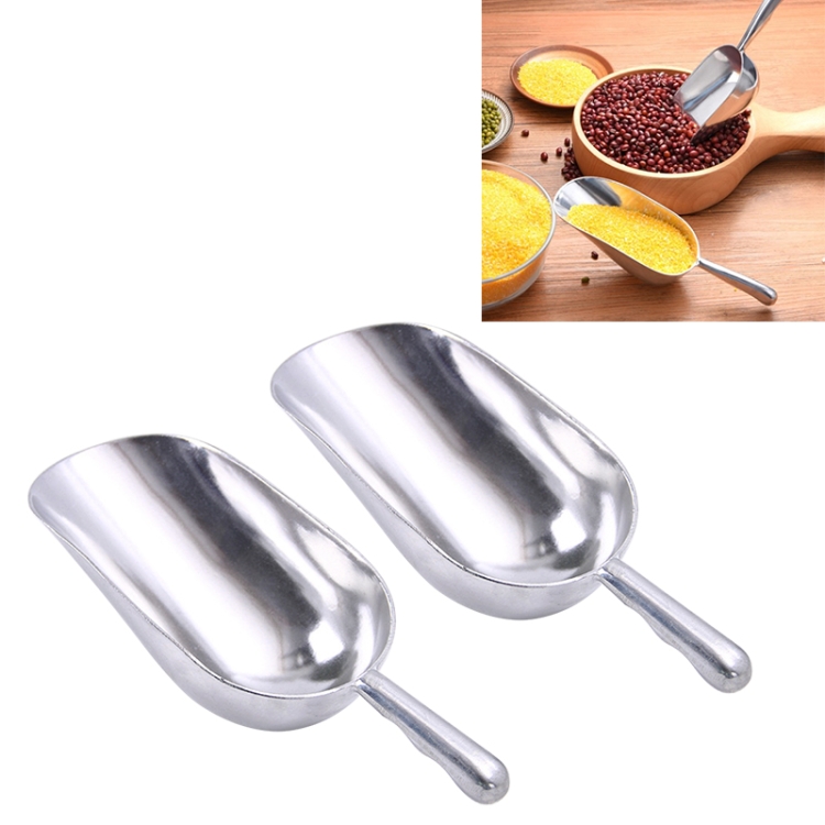 Aluminum Metal Ice Scoops Clipping Path Stock Photo - Download