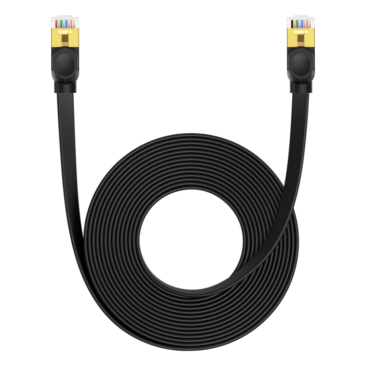 BASEUS PCWL-A104 0,5m Cat 7 Câble Ethernet 32AWG PVC Shell Ordinateur  Portable RJ45 Corde de Connecteur Réseau (câble Plat) - Noir