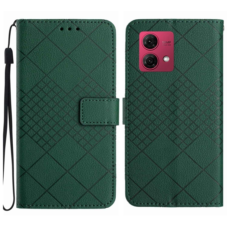 For Motorola Moto G84 5G Carbon Fiber Texture Flip Leather Phone Case(Green)