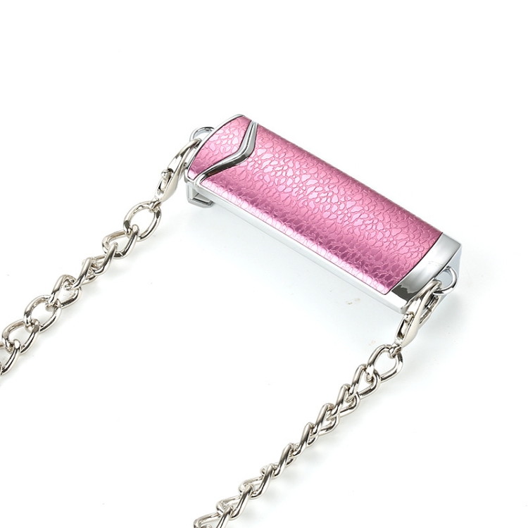Clip per cordino porta telefono in metallo con catena a tracolla regolabile  (argento rosa)