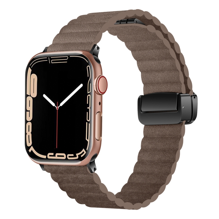 For Apple Watch Series 3 38mm Water Ripple Magnetic Folding