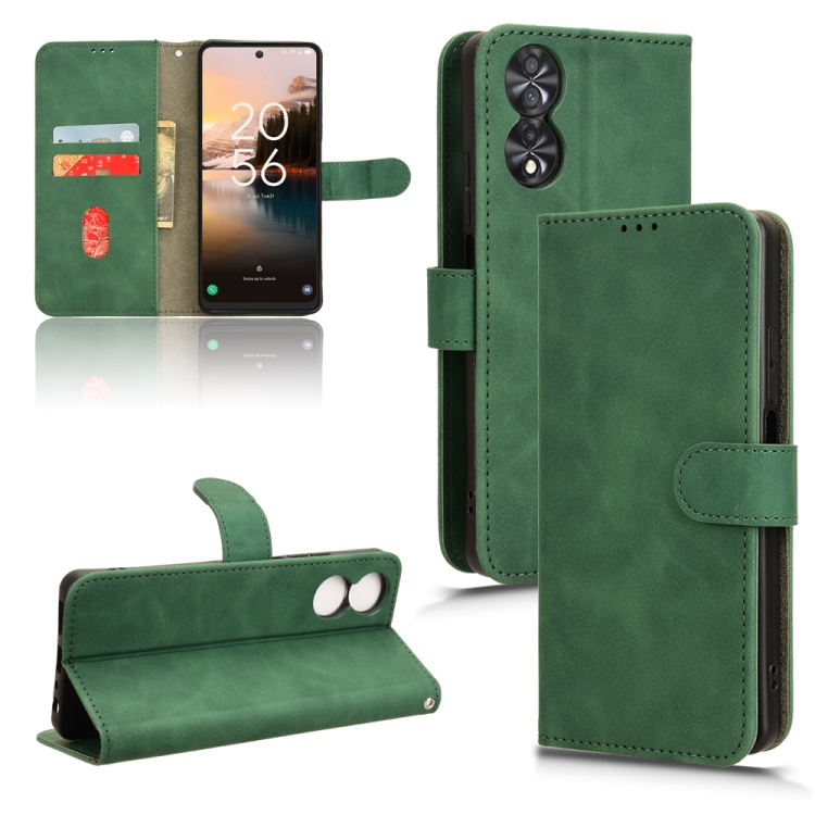 Para TCL 40 NXTpaper 5G Skin Feel Funda para teléfono de cuero con tapa  magnética (verde)