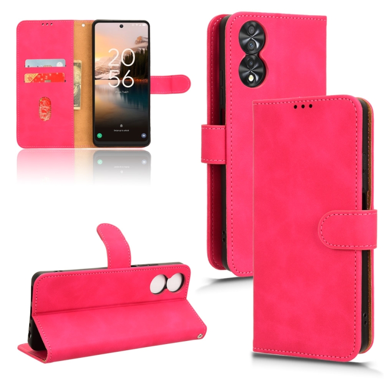 For TCL 40 NxtPaper Magnetic Phone Case PU Leather Stand Cover with  Multiple Card Slots - Red