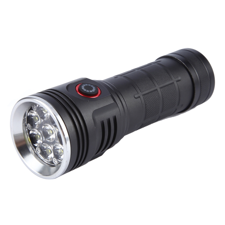 Led Flashlight Many Leds W5204 8 LEDs 3100LM High Brightness Rechargeable Flashlight(Black)